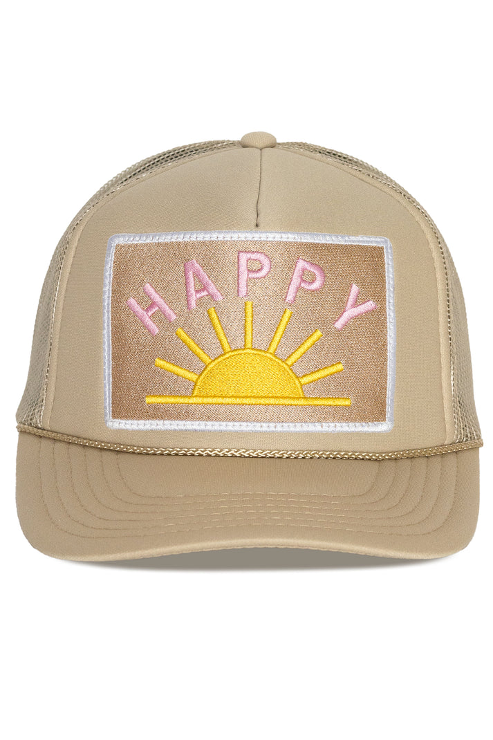 That Friday Feeling Happy Sun Trucker Hat - Tan - Sun Diego Boardshop