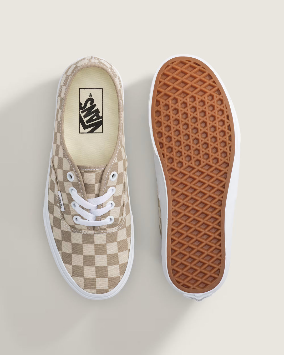 Vans Men's Authentic Checkerboard Shoe - Aluminum/Oatmeal - Sun Diego Boardshop