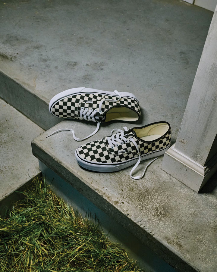 Vans Men's Authentic Checkerboard Shoe - Black/White - Sun Diego Boardshop