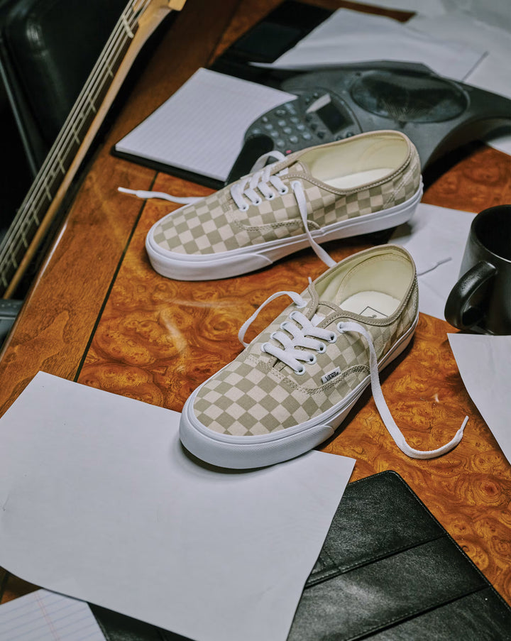 Vans Men's Authentic Checkerboard Shoe - Aluminum/Oatmeal - Sun Diego Boardshop