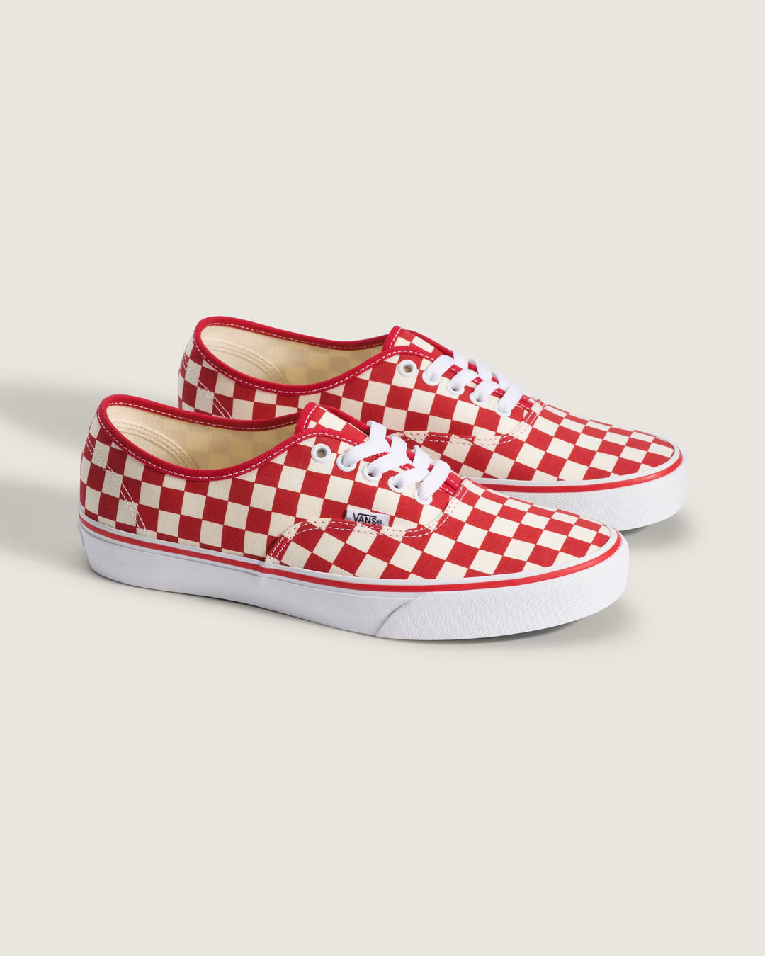 Vans Men's Authentic Checkerboard Shoe - Red/White - Sun Diego Boardshop