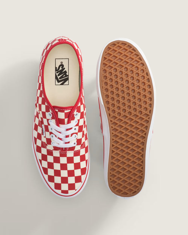 Vans Men's Authentic Checkerboard Shoe - Red/White - Sun Diego Boardshop