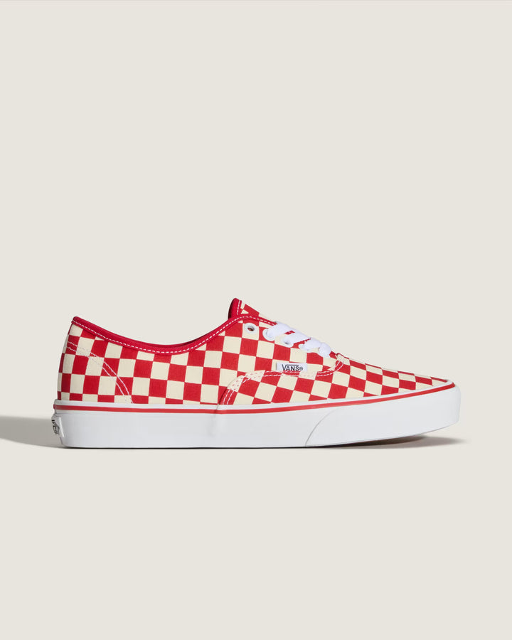 Vans Men's Authentic Checkerboard Shoe - Red/White - Sun Diego Boardshop
