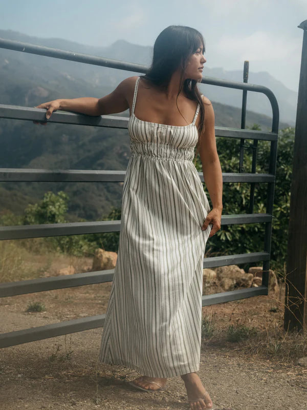 Rhythm Mallorca Stripe Midi Dress - Palm - Sun Diego Boardshop