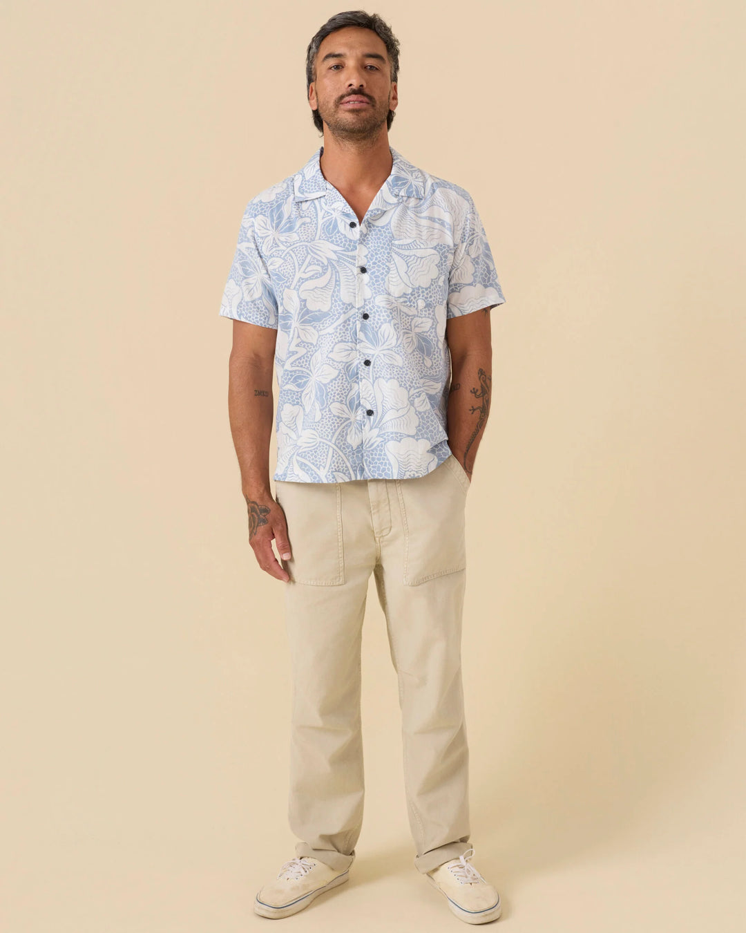 Outerknown Men's The BBQ Shirt - Solimar Blue Kellyloha - Sun Diego Boardshop