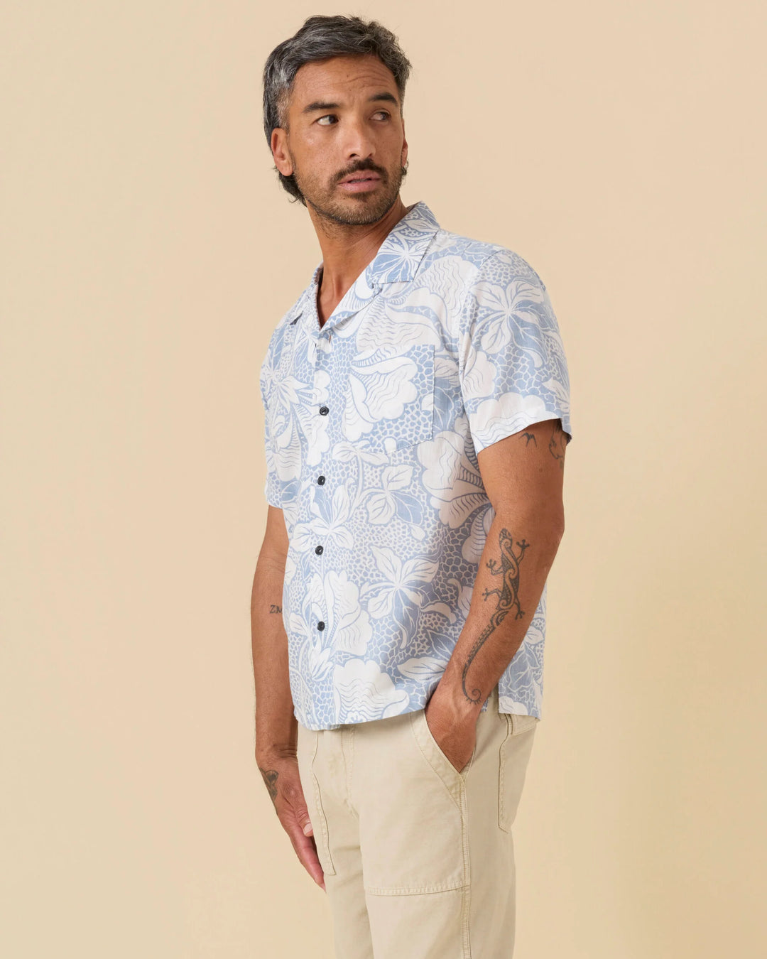 Outerknown Men's The BBQ Shirt - Solimar Blue Kellyloha - Sun Diego Boardshop