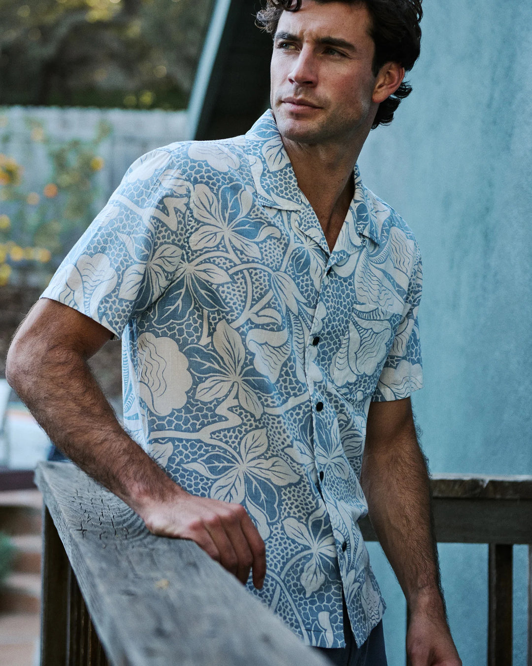 Outerknown Men's The BBQ Shirt - Solimar Blue Kellyloha - Sun Diego Boardshop