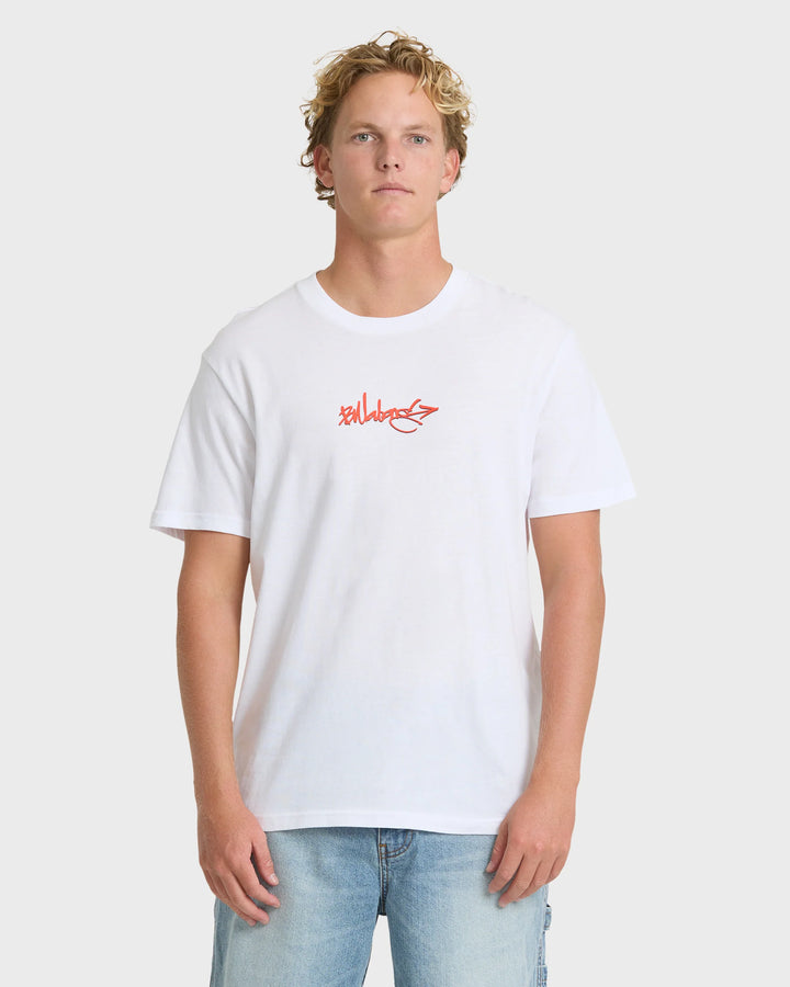 Billabong Men's Occys Point Premium Short Sleeve Cotton T-Shirt - White