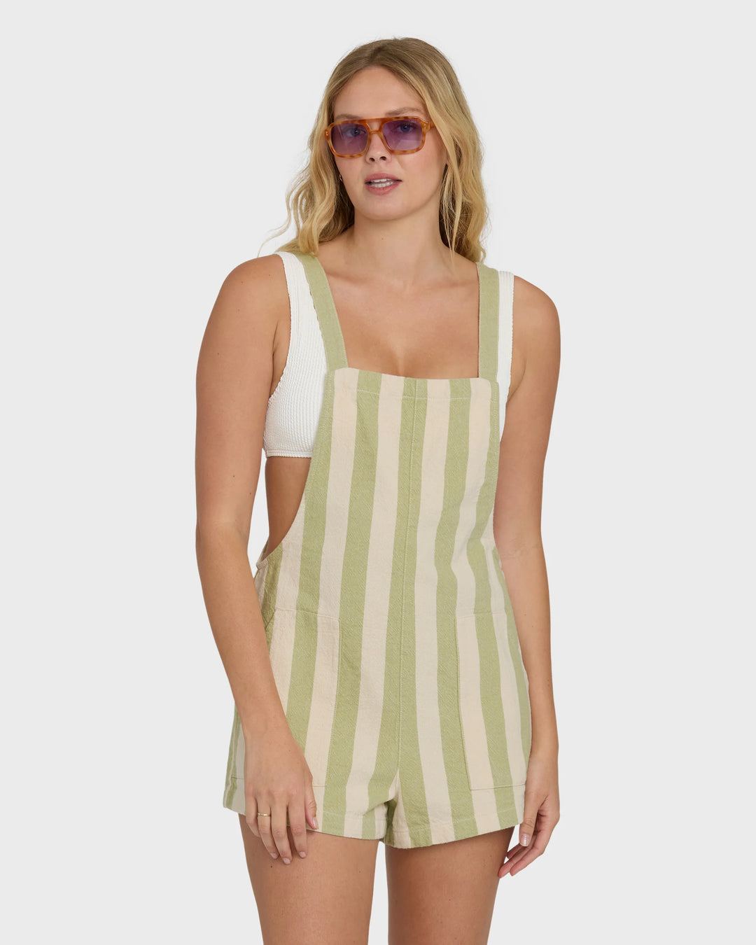 Billabong Women's Beach Crush Yarn-Dyed Overalls - Cactus - Sun Diego Boardshop