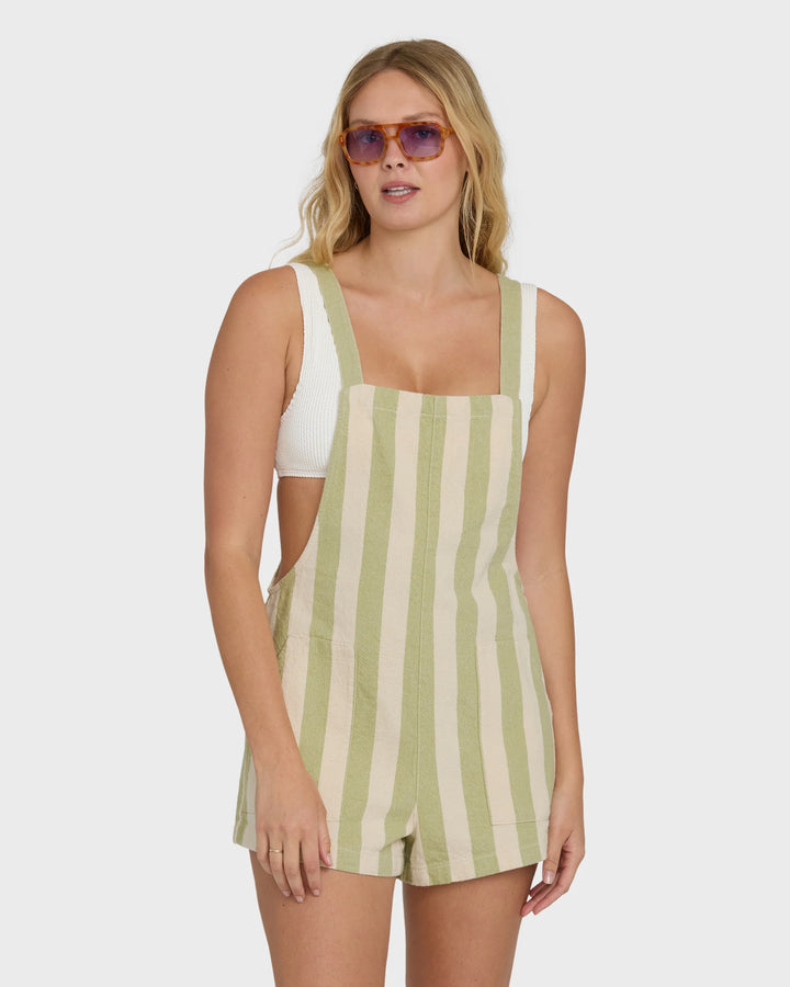 Billabong Women's Beach Crush Yarn-Dyed Overalls - Cactus - Sun Diego Boardshop
