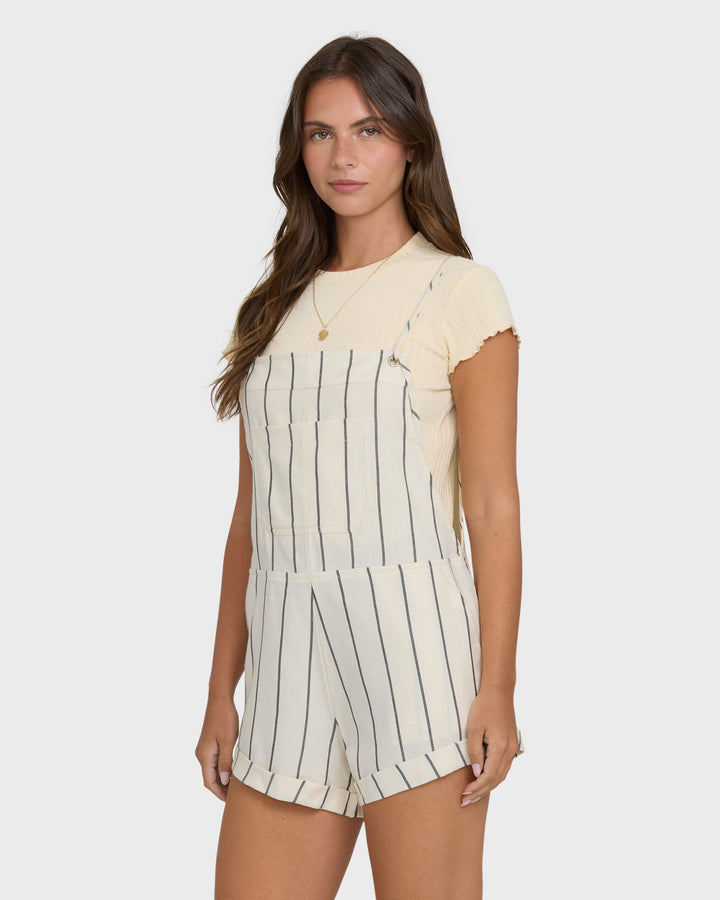 Billabong Women's Wild Pursuit Overall Romper - White Cap - Sun Diego Boardshop