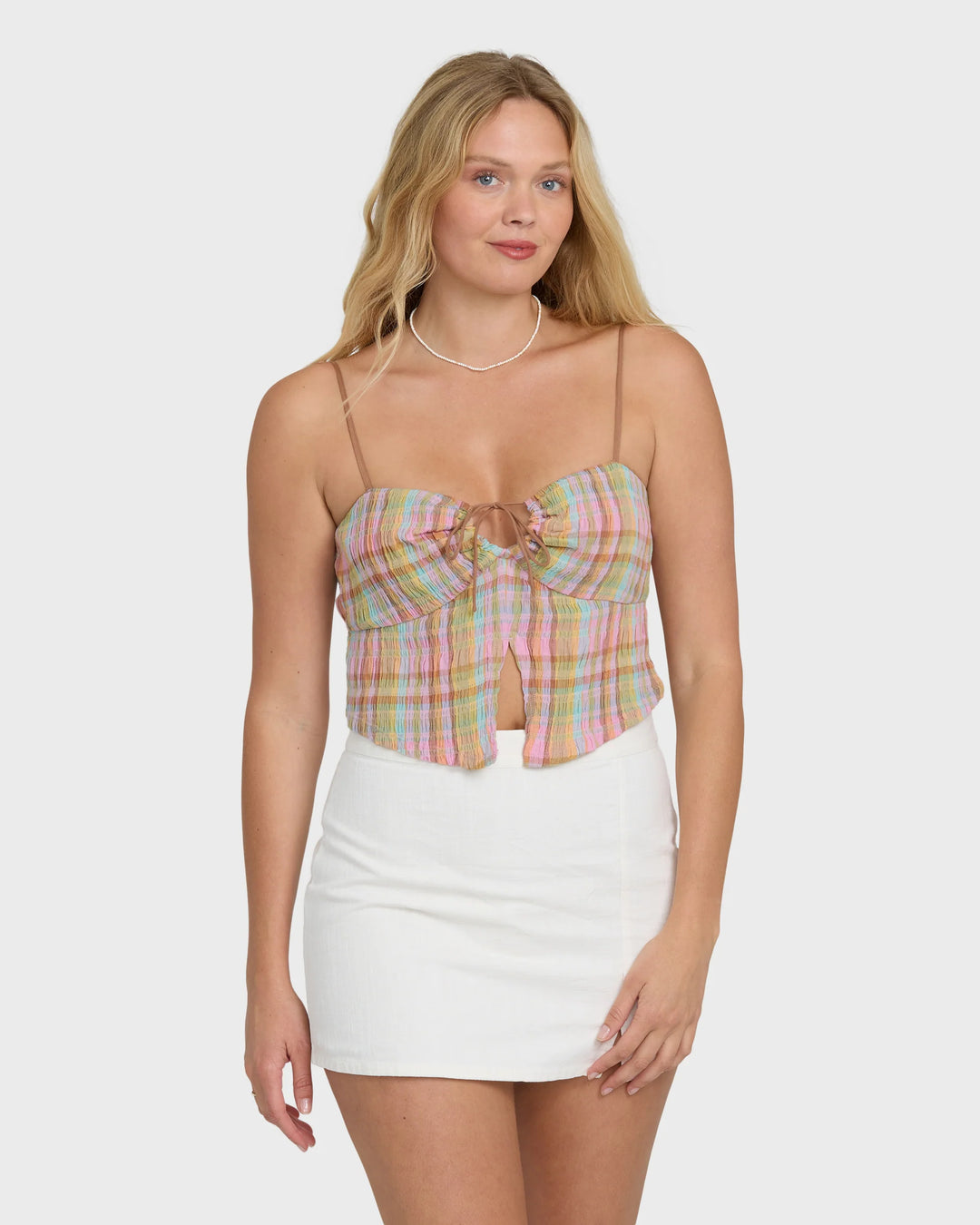 Billabong Women's Sweet Check Tank Top - Party Pink - Sun Diego Boardshop