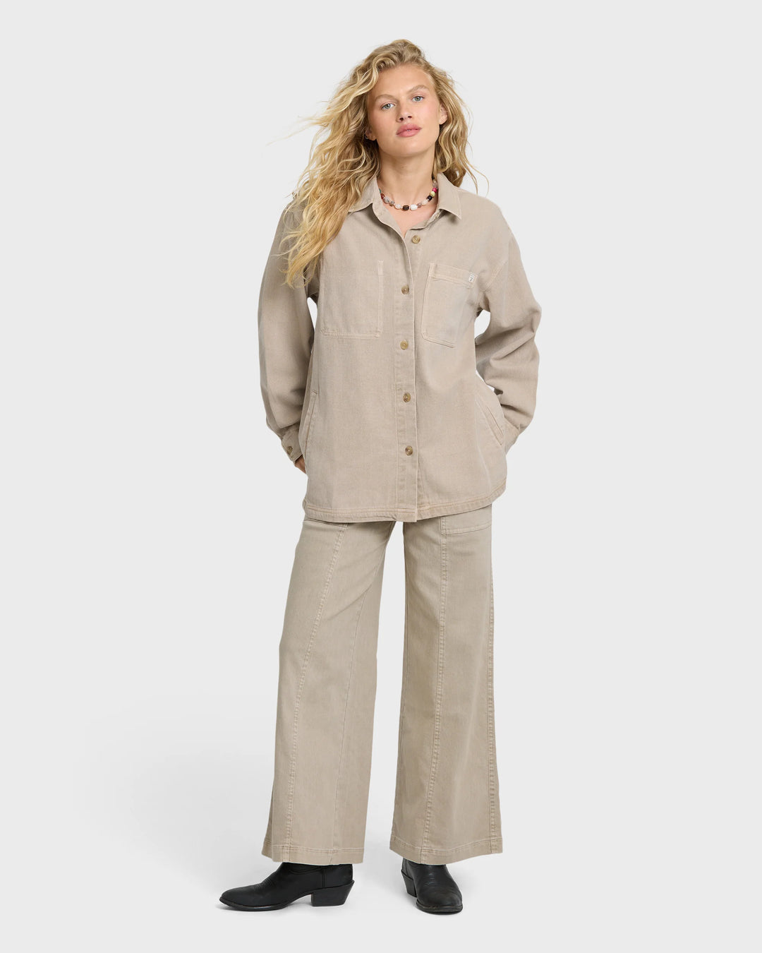 Billabong Women's Rival Wide Leg Pants - Cobblestone - Sun Diego Boardshop