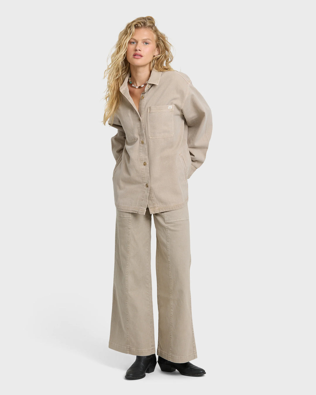 Billabong Women's Rival Wide Leg Pants - Cobblestone - Sun Diego Boardshop