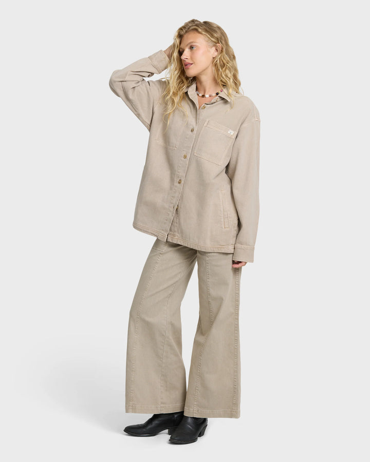 Billabong Women's Rival Wide Leg Pants - Cobblestone - Sun Diego Boardshop
