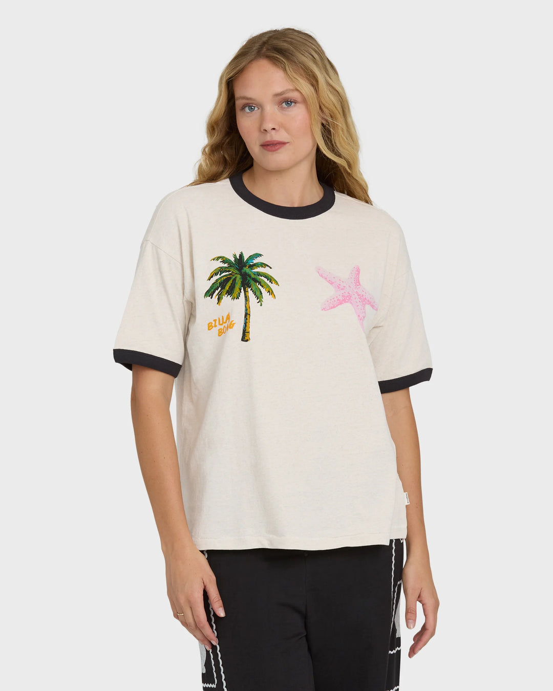 Billabong Women's Fun Paradise Short Sleeve Cotton T-Shirt - White Cap - Sun Diego Boardshop