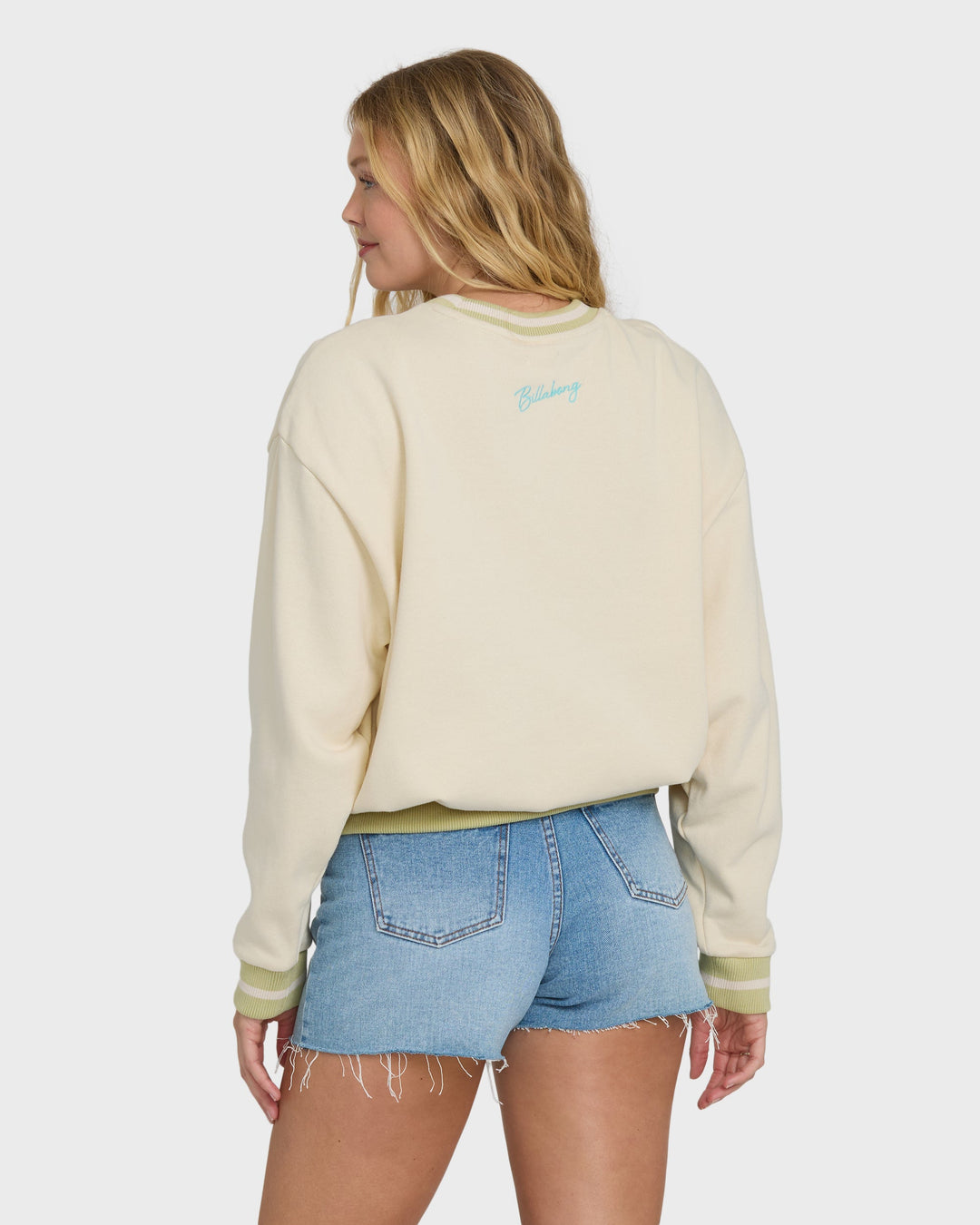Billabong Women's Summer Dreams Kendal Crewneck Sweatshirt - White Cap - Sun Diego Boardshop