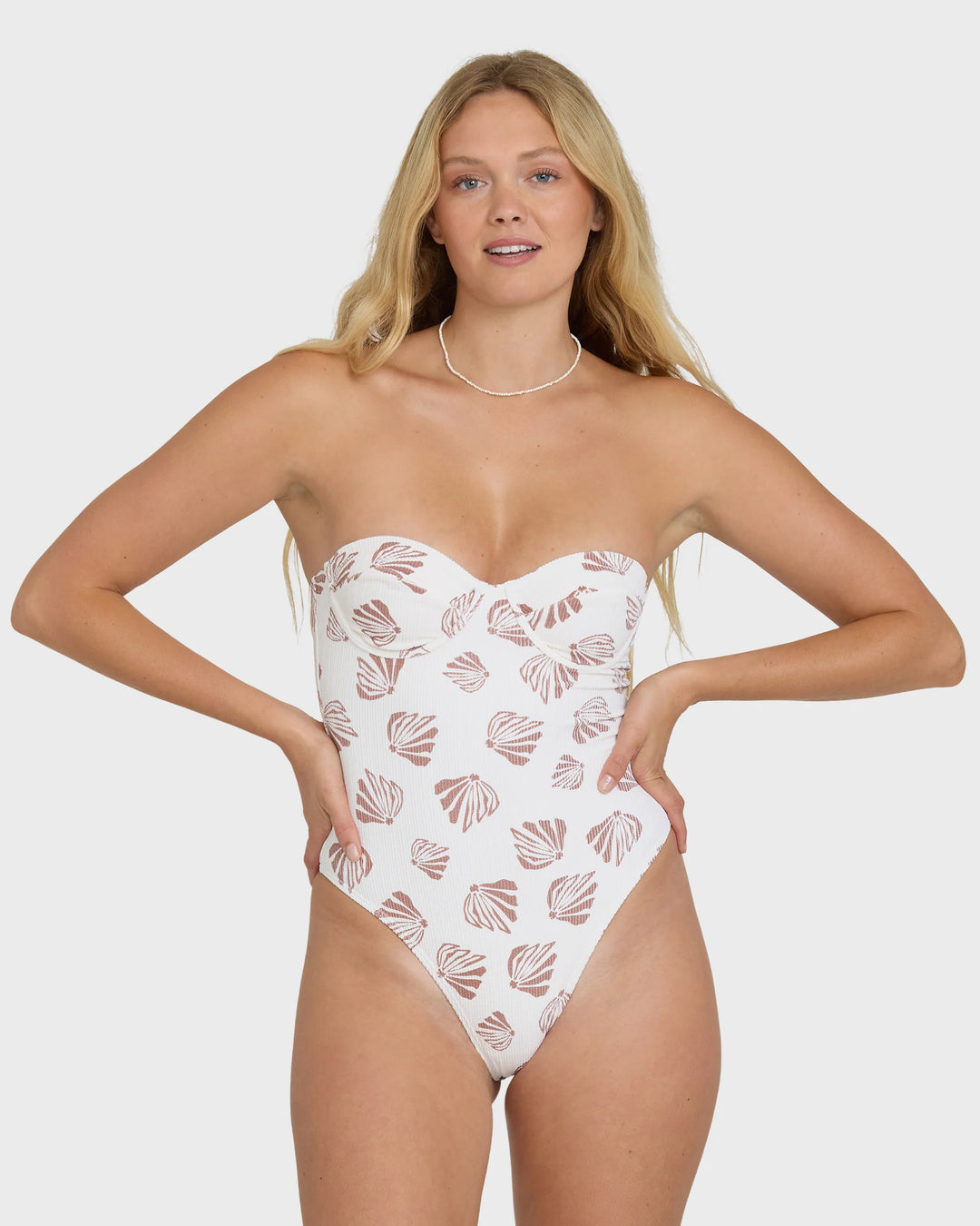 Billabong Women's Sandy Shells Hailey One Piece Swimsuit - Salt Crystal - Sun Diego Boardshop