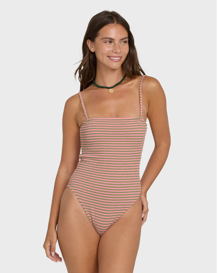 Billabong Women's Summer Hi Yarn-Dyed Tully One Piece Swimsuit - Cedar - Sun Diego Boardshop