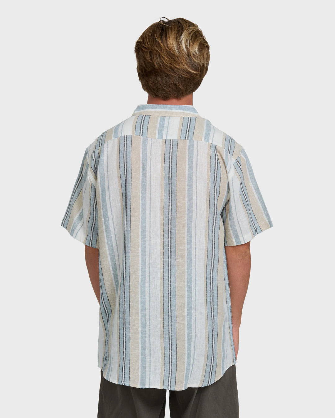 Billabong Men's All Day Stripe Short Sleeve Shirt - Blue/White