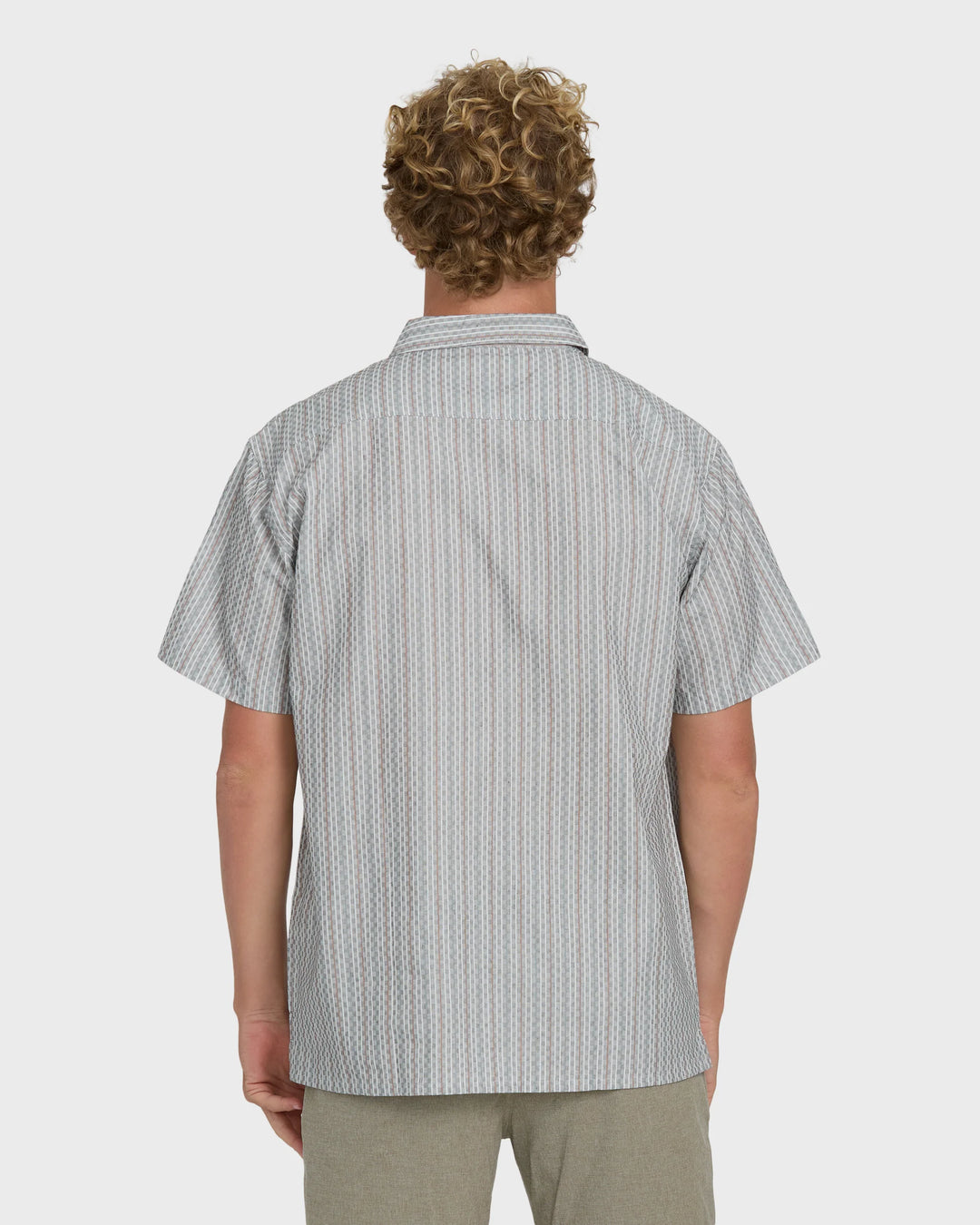 Billabong Men's Sundays Jacquard Short Sleeve Woven Shirt - Fog Gray