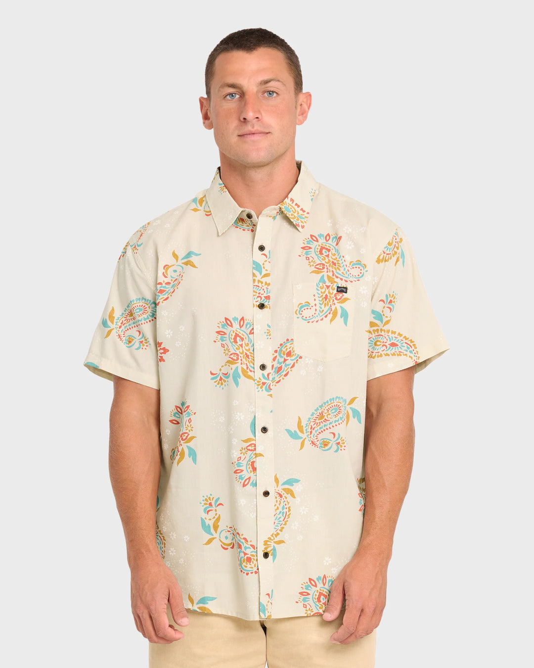 Billabong Men's Sundays Short Sleeve Woven Shirt - Oatmeal - Sun Diego Boardshop