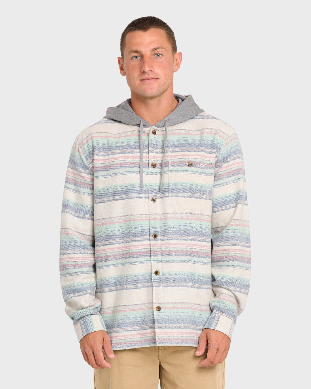 Billabong Men's Baja Long Sleeve Flannel Shirt - Oatmeal - Sun Diego Boardshop