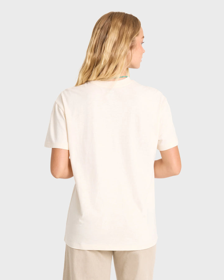 Billabong Women's Heading West Short Sleeve Knit T-Shirt - White Cap
