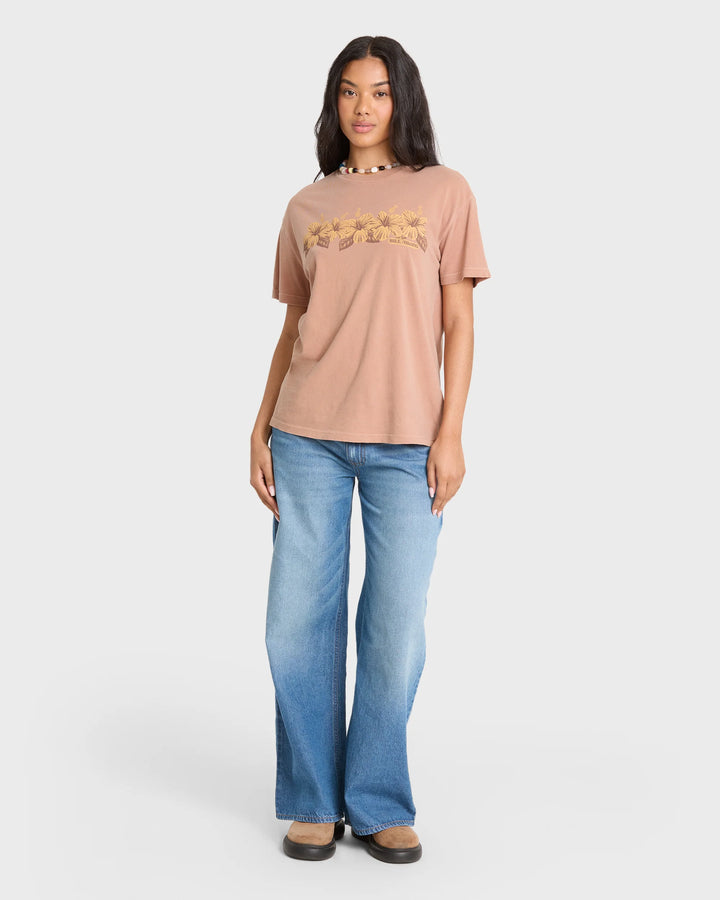 Billabong Women's Hello Sundown Short Sleeve Knit T-Shirt - Sugar Almond