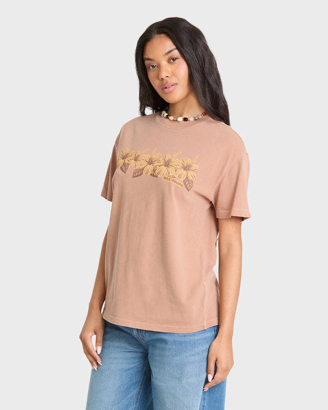 Billabong Women's Hello Sundown Short Sleeve Knit T-Shirt - Sugar Almond