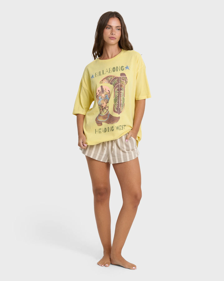 Billabong Women's Ready To Roam Short Sleeve Knit T-Shirt - Sundress