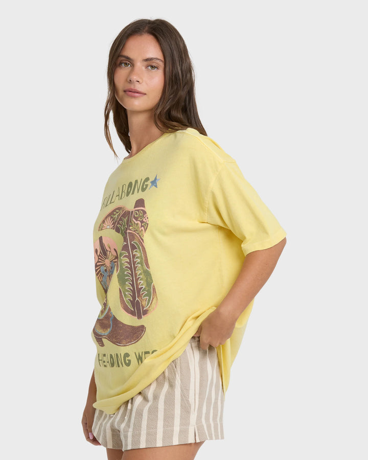 Billabong Women's Ready To Roam Short Sleeve Knit T-Shirt - Sundress