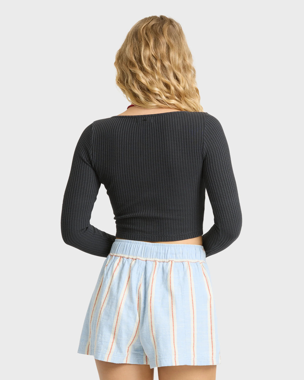 Billabong Women's Paxton Long Sleeve Cotton Knit Top - Black Sands - Sun Diego Boardshop