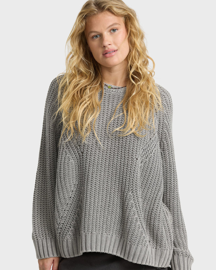 Billabong Women's Gone Fishin Crewneck Sweater - Cobblestone - Sun Diego Boardshop