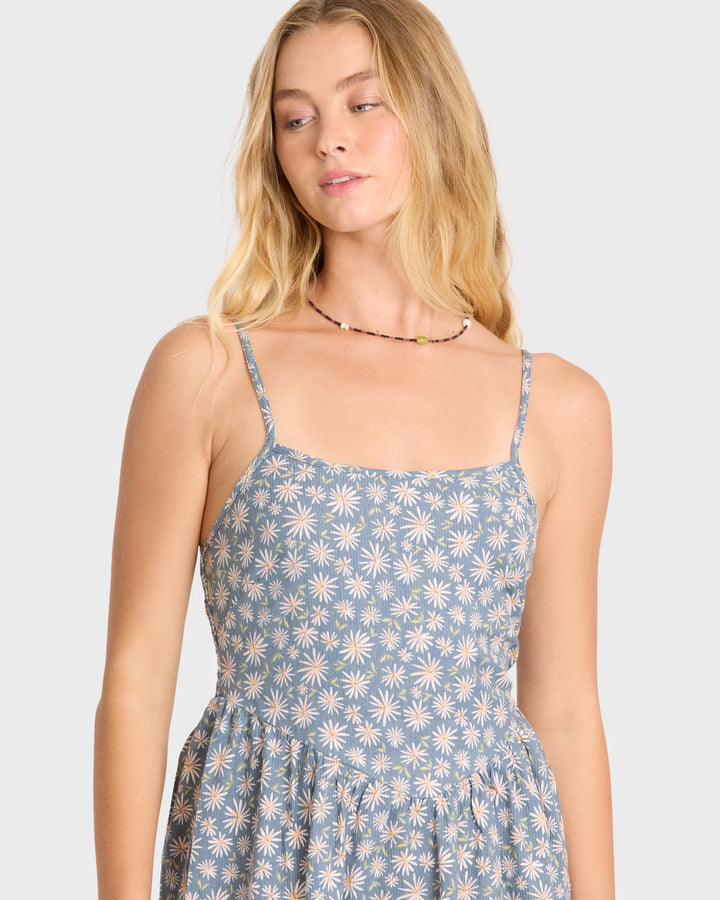 Billabong Women's Lil Florals Mini Dress - Blue Smoke - Sun Diego Boardshop