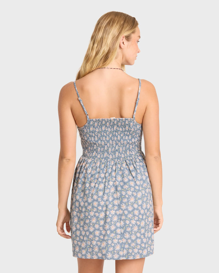 Billabong Women's Lil Florals Mini Dress - Blue Smoke - Sun Diego Boardshop