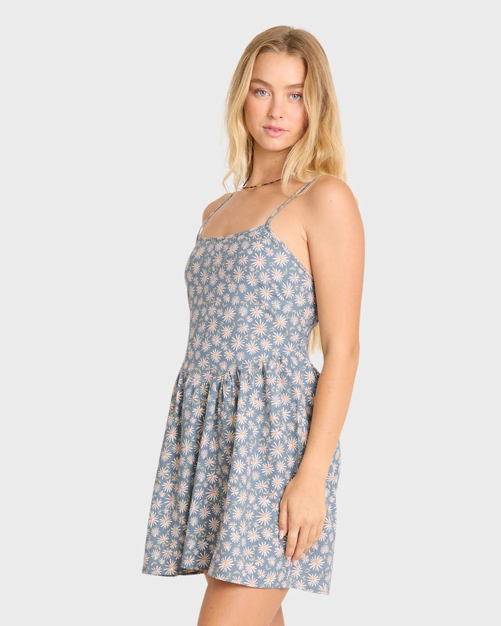 Billabong Women's Lil Florals Mini Dress - Blue Smoke - Sun Diego Boardshop