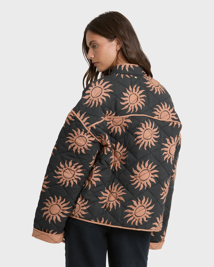 Billabong Women's Folk Story Quilted Jacket - Black Sands - Sun Diego Boardshop