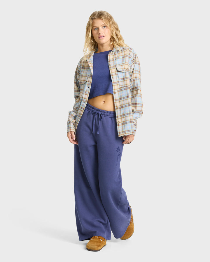 Billabong Women's Coastal Breeze Long Sleeve Flannel Shirt - Cornflower - Sun Diego Boardshop