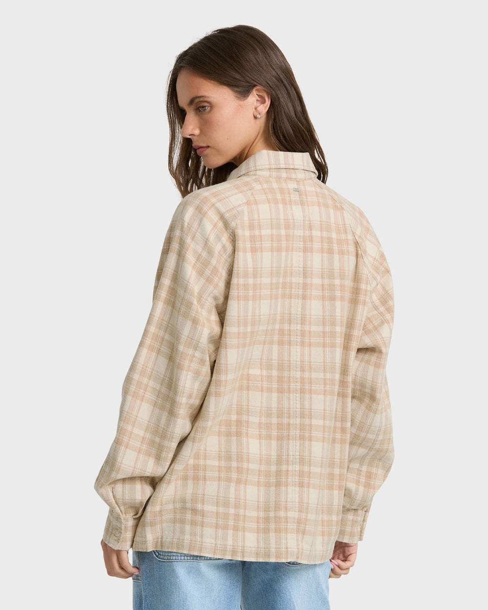 Billabong Women's Coastal Breeze Long Sleeve Flannel Shirt - White Cap - Sun Diego Boardshop