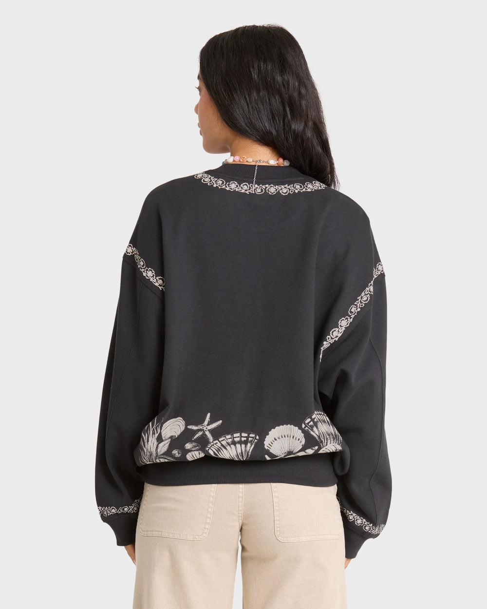 Billabong Women's Sea Treasure Kendal Crewneck Sweatshirt - Black Sands - Sun Diego Boardshop