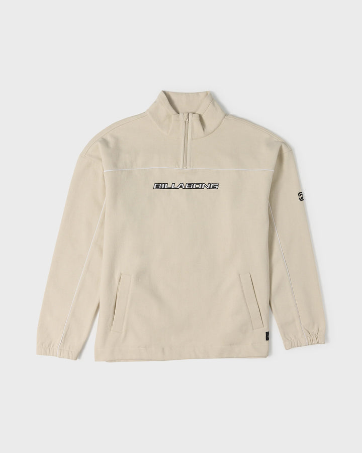 Billabong Men's Bad Dog Progress Mock Neck Quarter-Zip Sweatshirt - Oatmeal - Sun Diego Boardshop