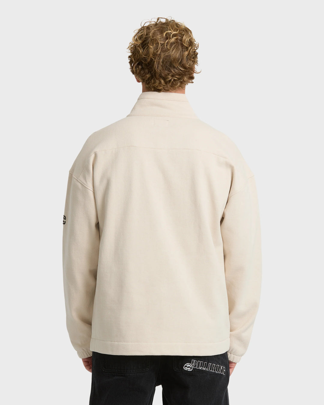 Billabong Men's Bad Dog Progress Mock Neck Quarter-Zip Sweatshirt - Oatmeal - Sun Diego Boardshop