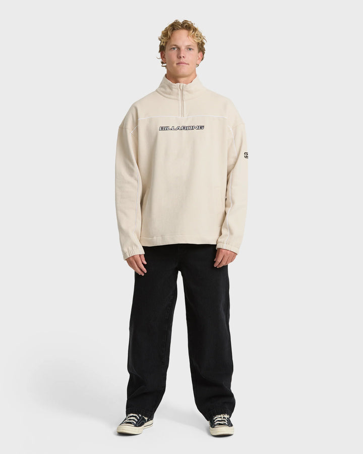 Billabong Men's Bad Dog Progress Mock Neck Quarter-Zip Sweatshirt - Oatmeal - Sun Diego Boardshop