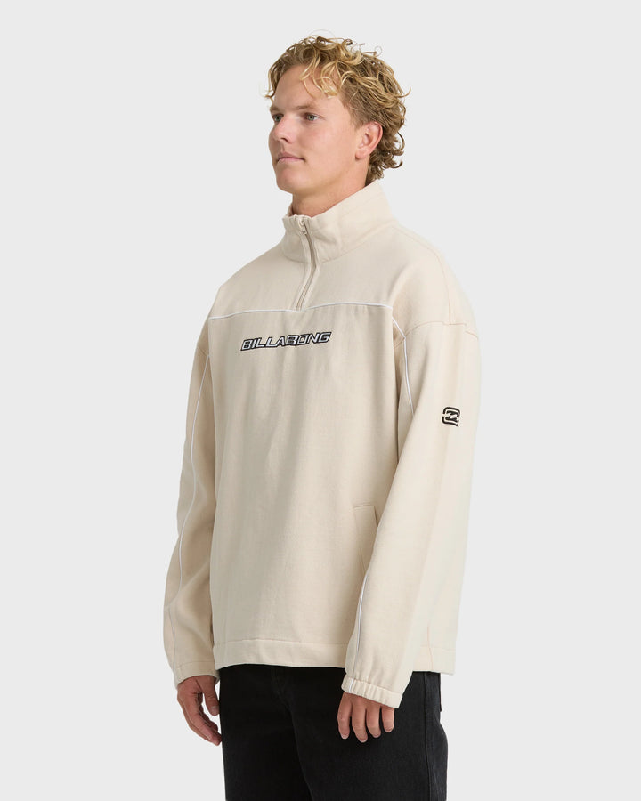 Billabong Men's Bad Dog Progress Mock Neck Quarter-Zip Sweatshirt - Oatmeal - Sun Diego Boardshop