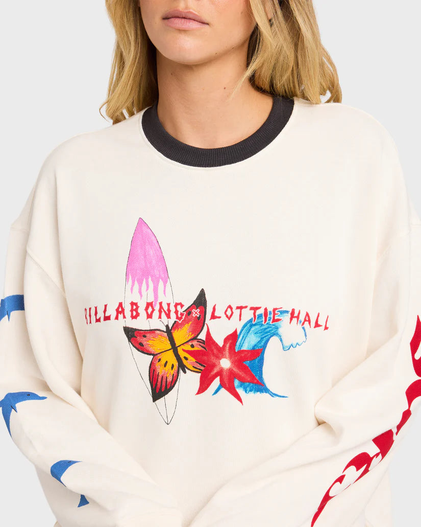 Billabong Lottie Hall Crewneck Sweatshirt - Salt Crystal - Sun Diego Boardshop