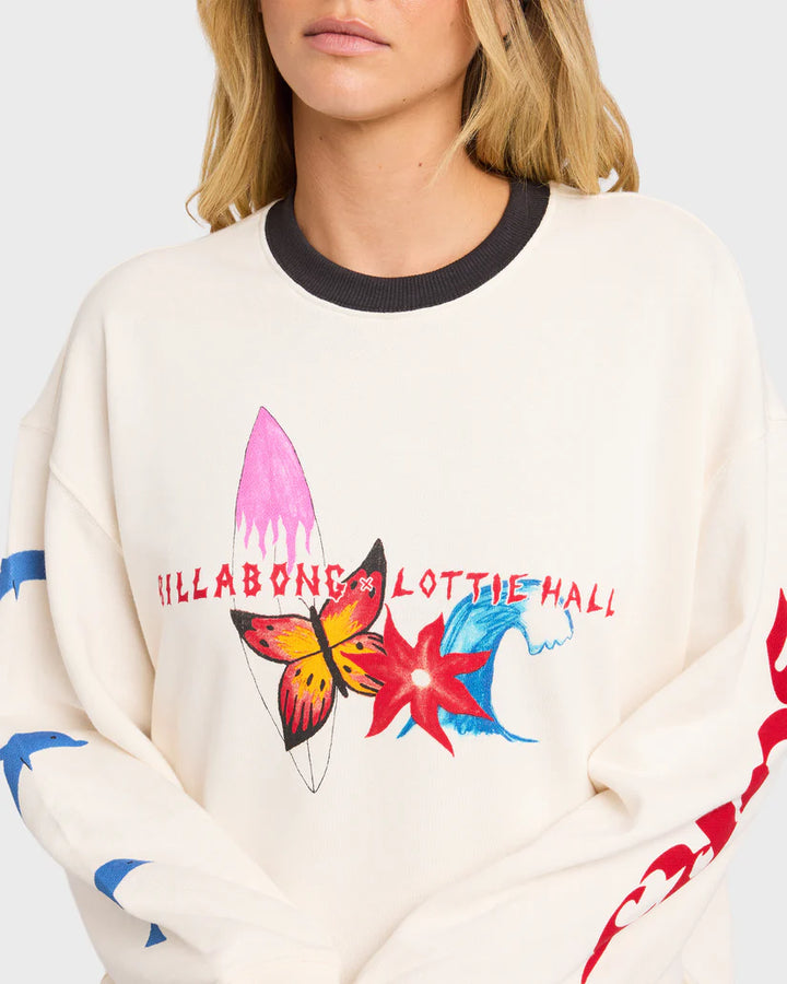 Billabong Lottie Hall Crewneck Sweatshirt - Salt Crystal - Sun Diego Boardshop