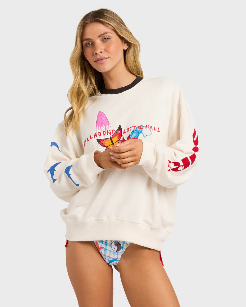 Billabong Lottie Hall Crewneck Sweatshirt - Salt Crystal - Sun Diego Boardshop