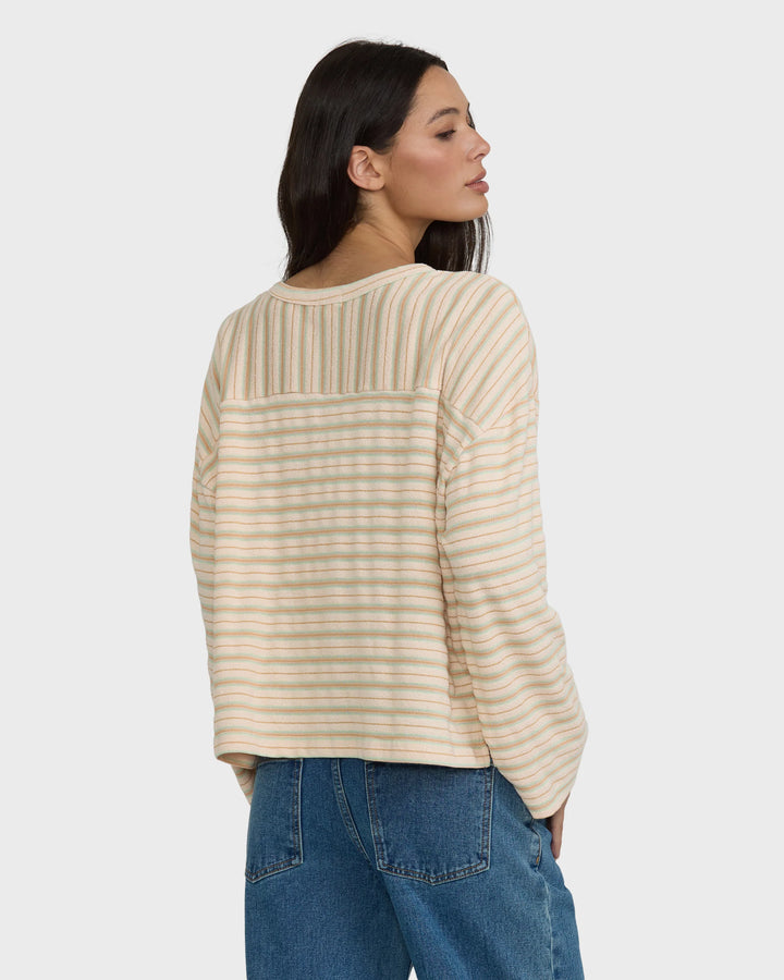 Billabong Women's Surf Girl Throw On Long Sleeve Knit Top - White Cap - Sun Diego Boardshop