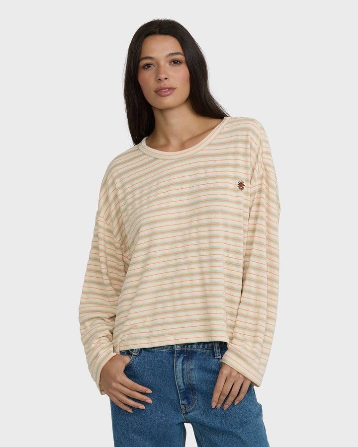 Billabong Women's Surf Girl Throw On Long Sleeve Knit Top - White Cap - Sun Diego Boardshop
